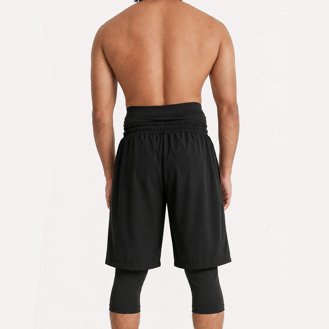 back double layer awrah short