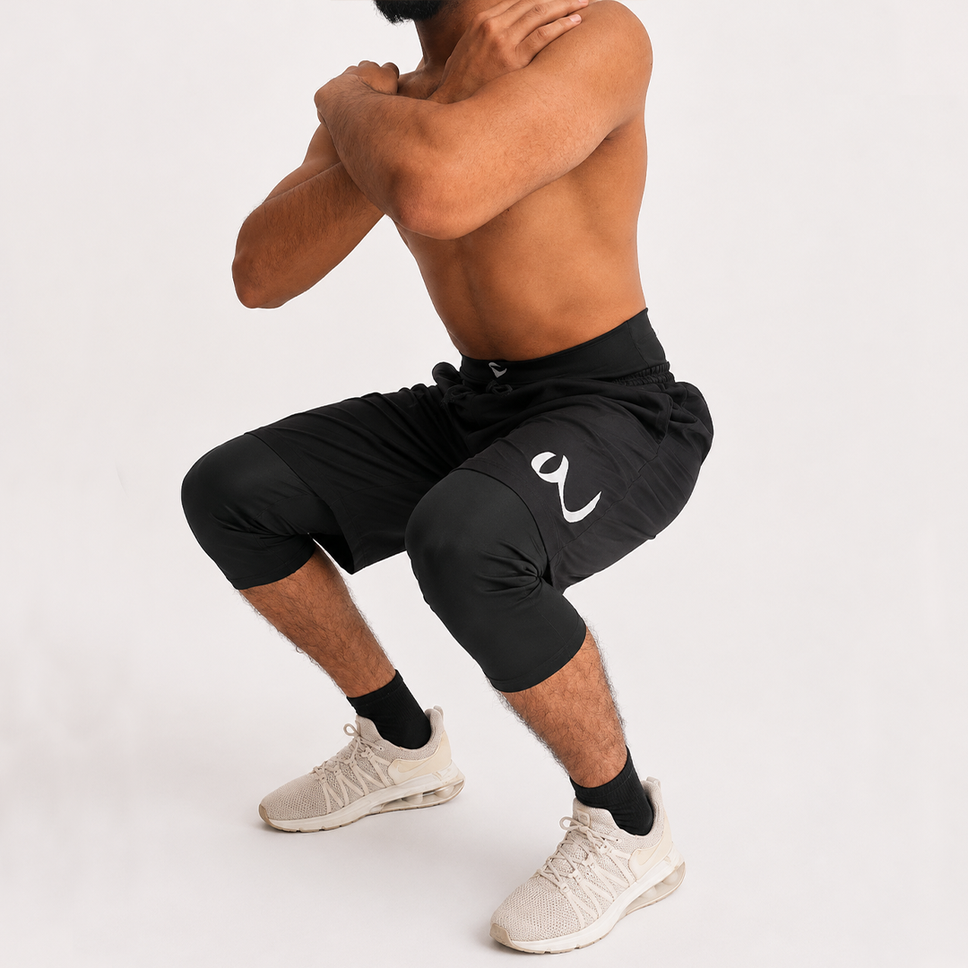 squat double layer awrah short